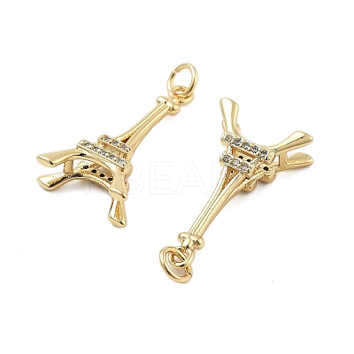 Brass With Cubic Zirconia Pendants KK-Q006-03G-1