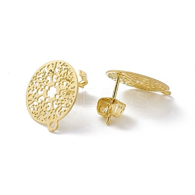 304 Stainless Steel Stud Earrings Finding STAS-C061-01G-1