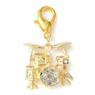 Musical Instrument & Note Alloy Rhinestone Pendants Decoraiton HJEW-JM01046-1