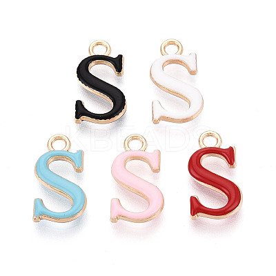 Rack Plating Alloy Enamel Pendants ENAM-T024-53S-G-1