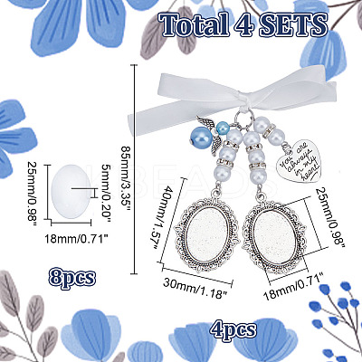 DIY Flower Alloy Pendants Kits PALLOY-HY00072-1