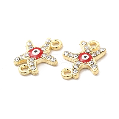 Evil Eye Alloy Enamel Connector Charms PALLOY-I217-13G-1