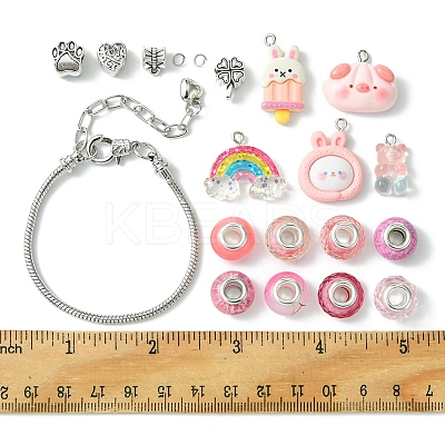 DIY Cartoon Resin & Alloy European Beads Bracelets Making Kits DIY-FS0007-21-1