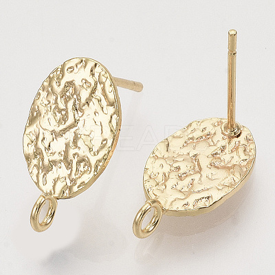 Brass Stud Earring Findings X-KK-T054-50G-NF-1