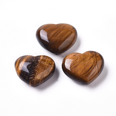 Natural Tiger Eye Heart Love Stone G-G798-13-1
