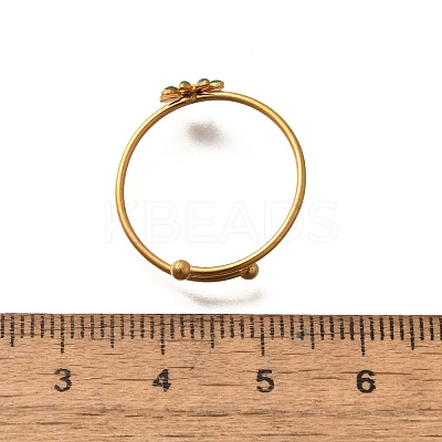 Daisy 304 Stainless Steel Enamel Open Cuff Rings for Women RJEW-M061-01G-04-1