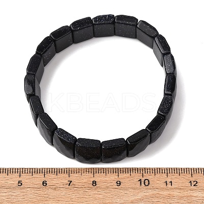 Synthetic Blue Goldstone Beaded Stretch Bracelets for Unisex G-K303-02J-1