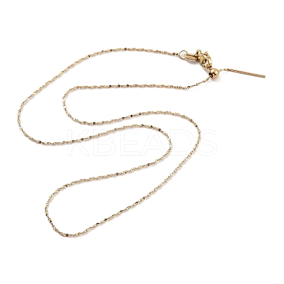 Ion Plating(IP) Adjustable 304 Stainless Steel Serpentine Chain Necklaces NJEW-K270-04G-1