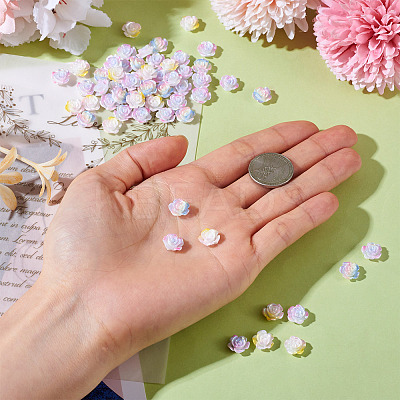 90Pcs 3 Colors Tricolor Opaque Resin Cabochons CRES-TA0001-44-1
