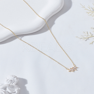 1Pc Brass Crystal Rhinestone Flower Pendant Necklaces for Women NJEW-LP0009-49-1