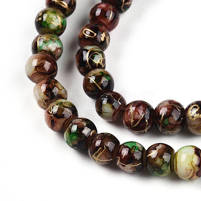 Baking Paint Glass Beads Strands DGLA-N003-4mm-B07-1