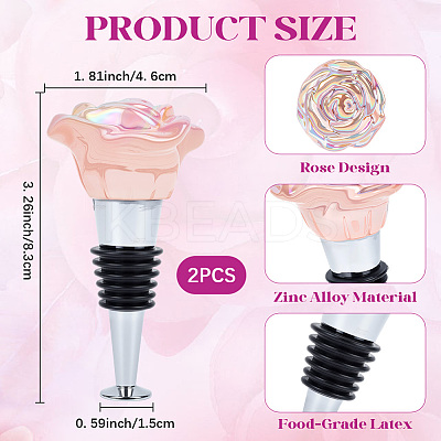 2Pcs Stainless Steel Wine Bottle Stoppers FIND-GF0008-17-1