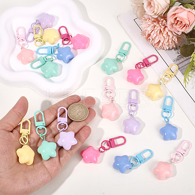 18Pcs 6 Colors Resin Star Pendant Decoraitons FIND-BBC0004-92-1