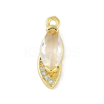 Brass Micro Pave Cubic Zirconia Pendants KK-B114-06G-02-1