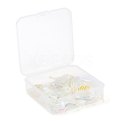 50Pcs 10 Style Transparent Spray Painted Glass Pendants GLAA-FS0001-07-1