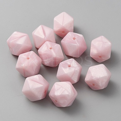 Hexagon Food Grade Eco-Friendly Silicone Focal Beads SIL-WH0012-039B-1