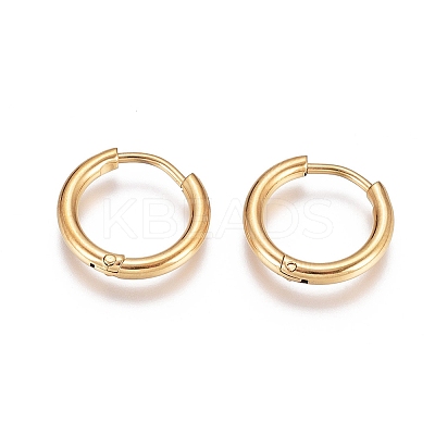 304 Stainless Steel Huggie Hoop Earrings EJEW-G272-02-10mm-G-1