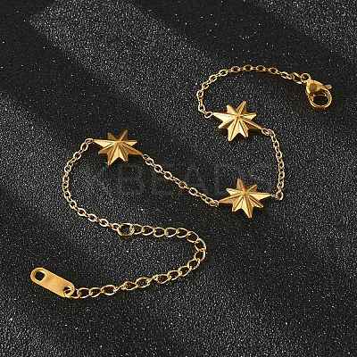 304 Stainless Steel Star Link Bracelets BJEW-Q051-05G-1