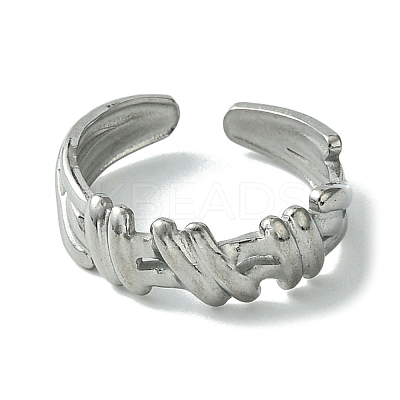 Non-Tarnish 304 Stainless Steel Open Cuff Ring RJEW-L110-020P-1