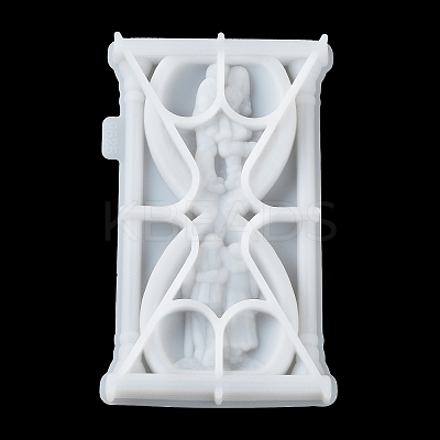 Valentine's Day Sandglass with Couple DIY Wall Decoration Statue Silicone Molds LS-SIL-F007-11-1
