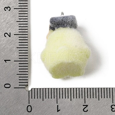 Flocking Opaque Resin Pendants RESI-G123-01K-1