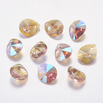 Faceted Glass Rhinestone Pendants RGLA-F053-E-223PS-1
