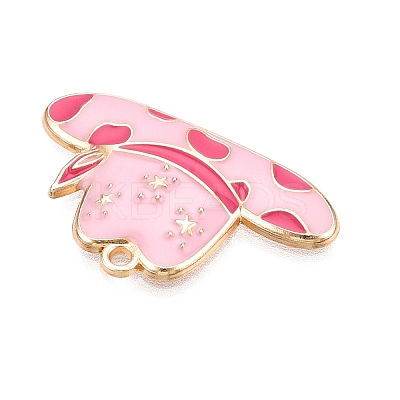 Rack Plating Alloy Enamel Pendants X-ENAM-N056-381KCG-01-1