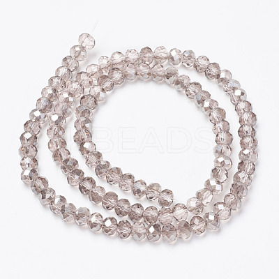 Electroplate Transparent Glass Beads Strands EGLA-A034-T6mm-E09-1