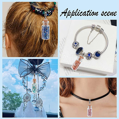 20Pcs 10 Styles Glass Wishing Bottle Pendants PALLOY-HY00068-1