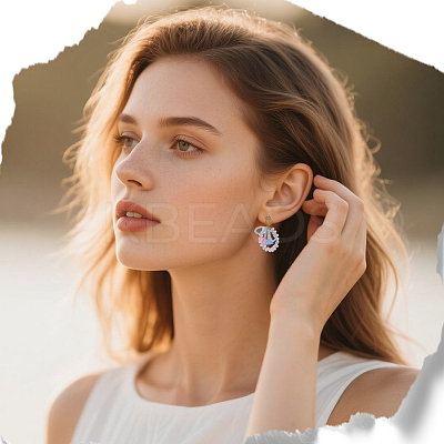 40Pcs Bowknot Ion Plating(IP) 304 Stainless Steel Stud Earring Findings STAS-SC0010-43-1