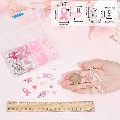 DIY Breast Cancer Awareness Bracelet Making Kit DIY-SC0021-74-1