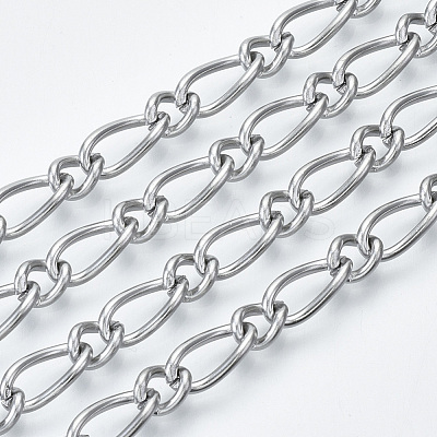 Non-Tarnish 3.28 Feet 304 Stainless Steel Curb Chains X-CHS-S001-07A-P-1