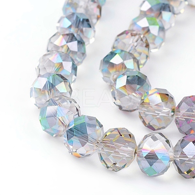 Electroplate Glass Faceted Rondelle Beads Strands EGLA-D020-10x8mm-15-1