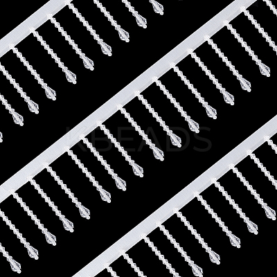 Acrylic & Polyester Lace Ribbon OCOR-WH0110-08C-1