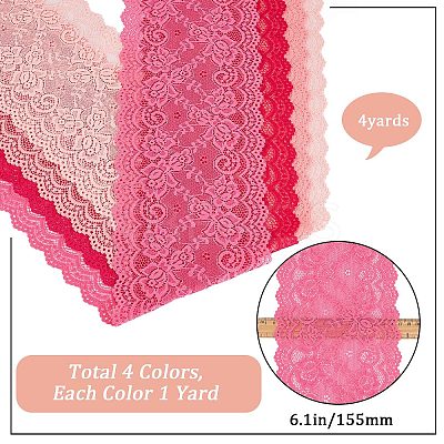 4 Yards 4 Colors Flower Wavy Edge Lace Trim OCOR-GF0002-59-1