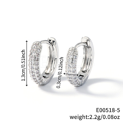 Elegant Brass Rhinestone Ring Hoop Earrings NI2489-2-1