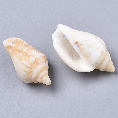 Natural Spiral Shell Pendants SSHEL-N035-02-1