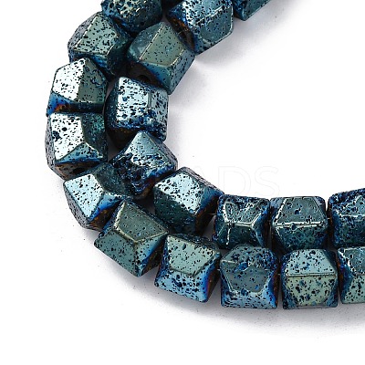 Electroplated Natural Lava Rock Beads Strands G-A256-D01-01F-1