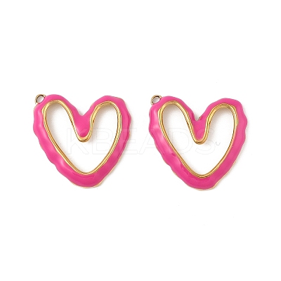 304 Stainless Steel Enamel Pendants STAS-P380-08G-03-1