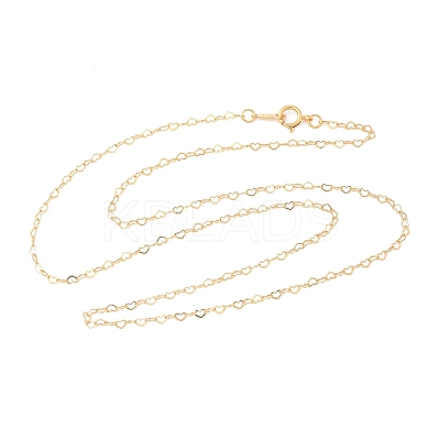 1/20 14K Gold Filled Heart Link Chain Necklaces for Women NJEW-Z068-03G-02-1