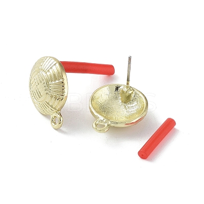 Rack Plating Golden Alloy Stud Earring Findings EJEW-B036-01G-01-1