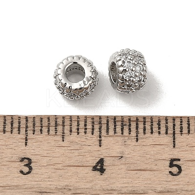 Rack Plating Brass Micro Pave Cubic Zirconia Beads KK-S366-16P-02-1
