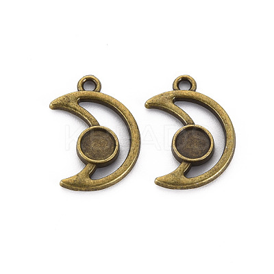 Tibetan Style Alloy Pendant Cabochon Settings PALLOY-N160-030AB-1