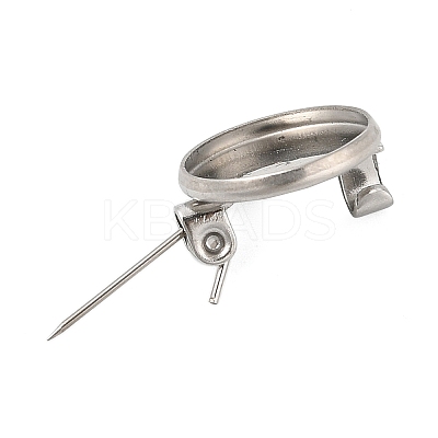 304 Stainless Steel Brooch Cabochon Settings STAS-E547-08A-P-1