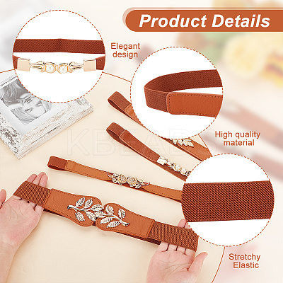 4Pcs 4 Style Imitation Leather Elastic Chain Belt AJEW-GA0006-22A-1