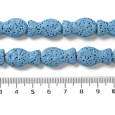 Fish Dyed Natural Lava Rock Beads Strands G-O126-01A-01-1