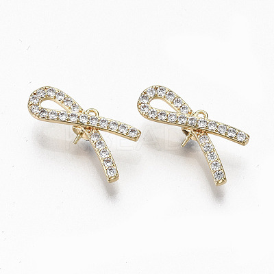 Brass Micro Pave Clear Cubic Zirconia Peg Bails Pendants KK-R117-011-NF-1