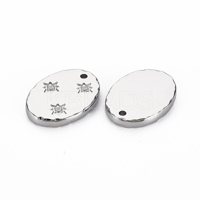 304 Stainless Steel Micro Pave Clear Cubic Zirconia Pendants STAS-N097-114P-NR-1