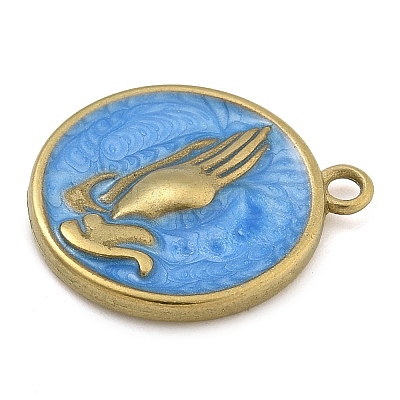 304 Stainless Steel Enamel Pendants LS-STAS-M084-09G-01-1