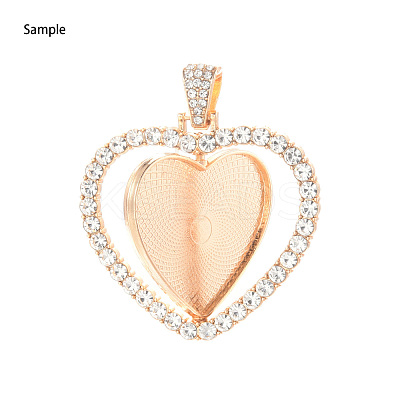 Alloy Pendant Cabochon Settings X-PALLOY-S107-004B-RS-1